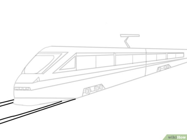 Рисунки карандашом поезд легкий