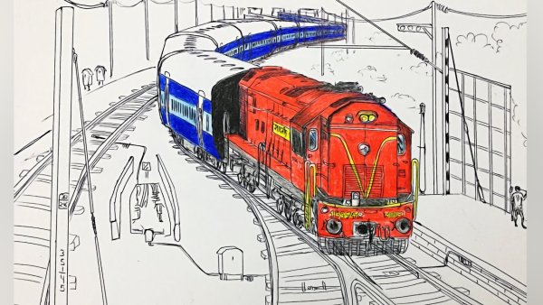 Поезд рисунок