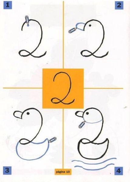 Рисование из цифр для детей