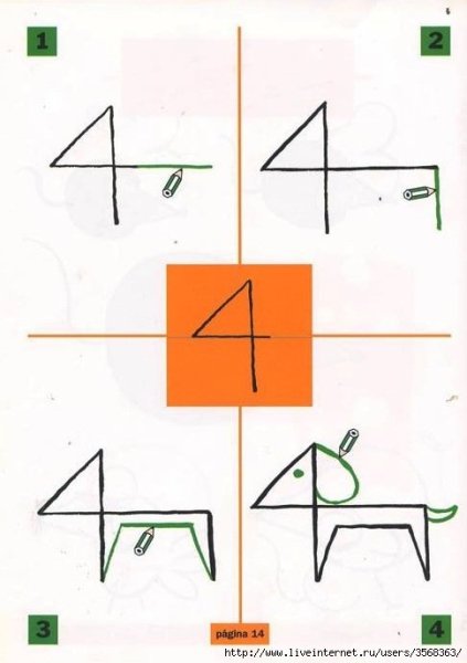 Рисование из цифр для детей