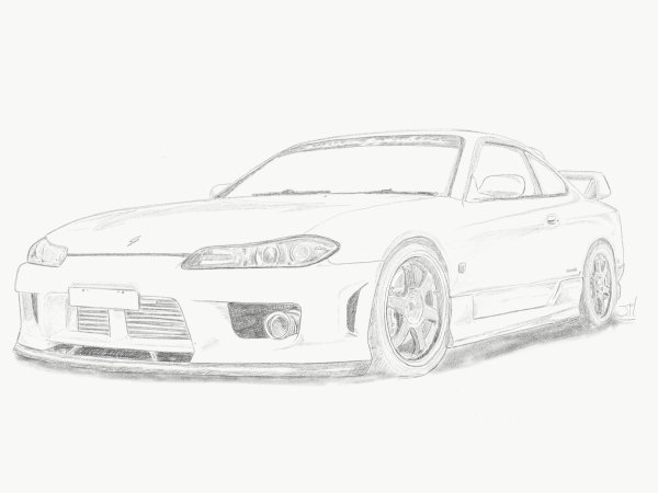 Nissan Silvia s14 рисунок