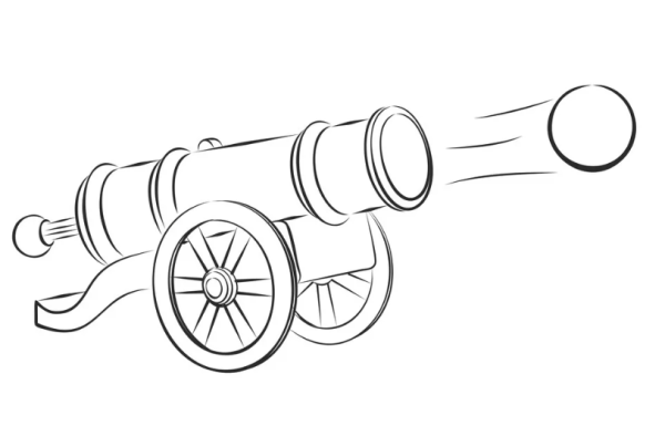 Пушка 1812 года рисунок вид сбоку