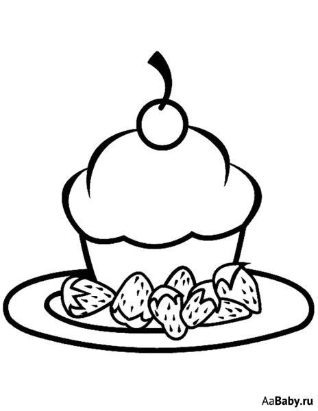 Пирожное раскраска для детей