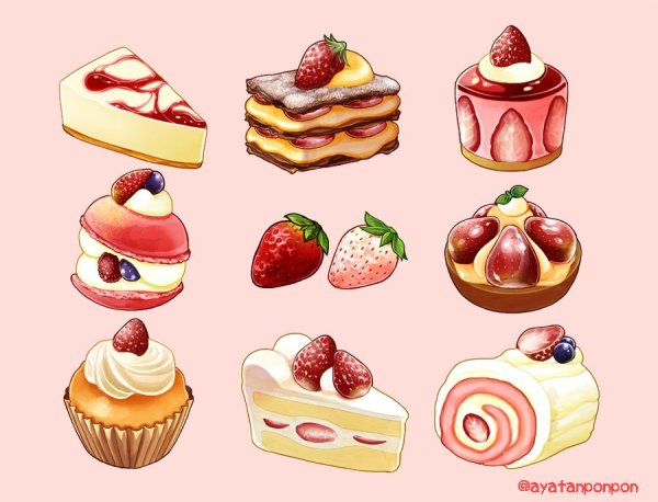 Пирожное карандашом для срисовки