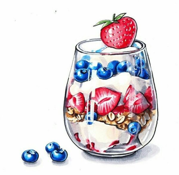 Десерт акварель
