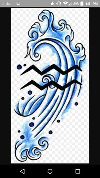 Тату знак зодиака Водолей