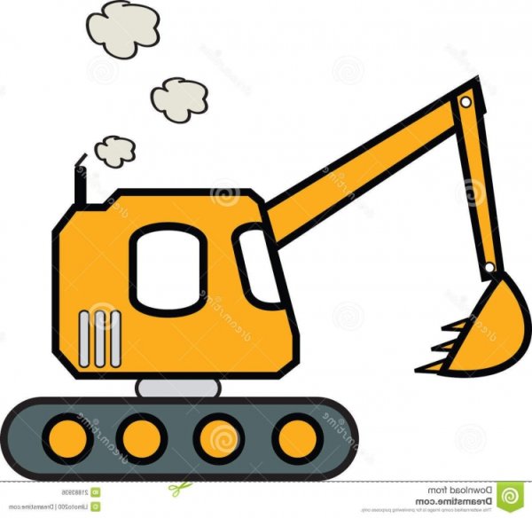 Срисовывать экскаватор для детей