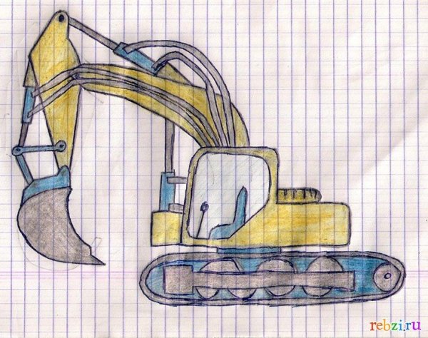 Экскаватор карандашом