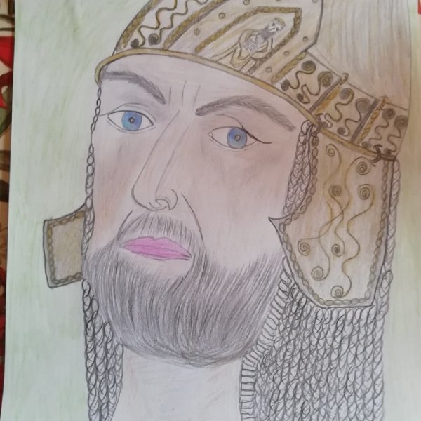 Александр Невский рисунок карандашом