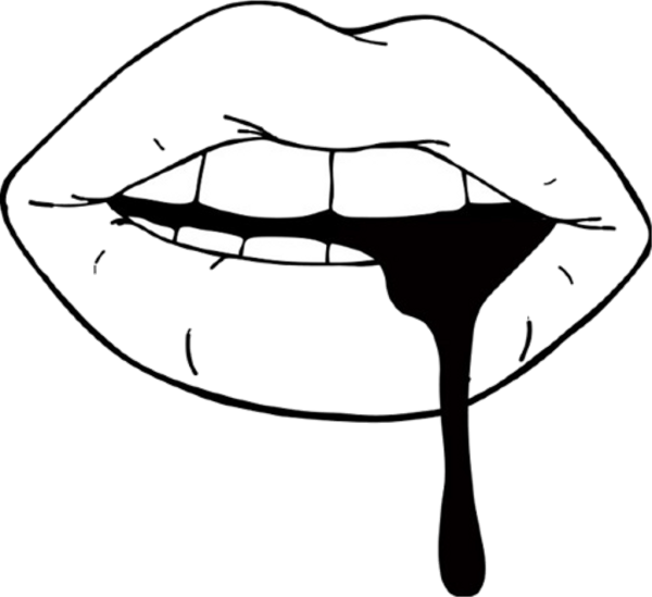 Губы черно белые