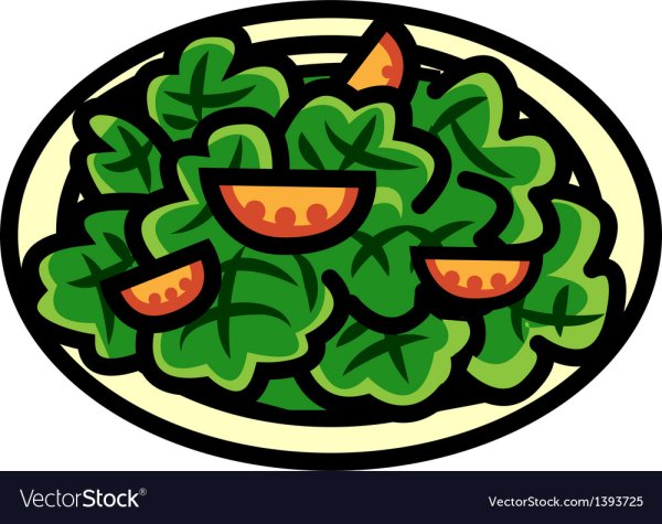 Нарисовать тарелку с салатом