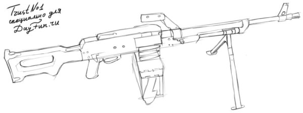 Автомат рисунок карандашом