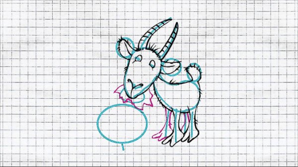 Коза рисунок карандашом простой но красивый