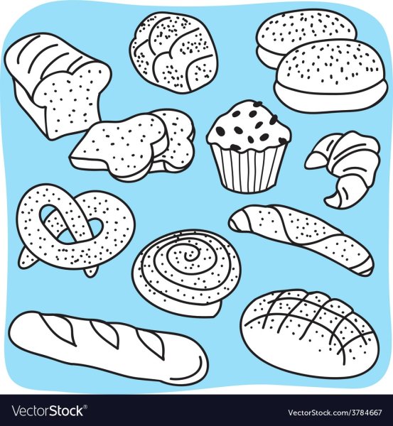 Булочки выпечка раскраска для детей