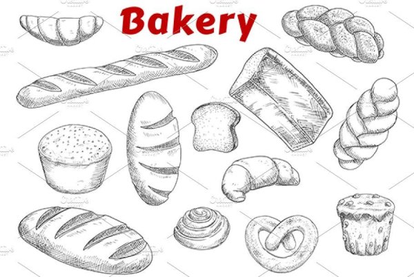 Булочка эскиз