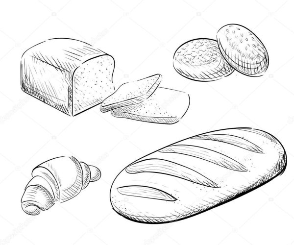 Хлеб раскраска для детей