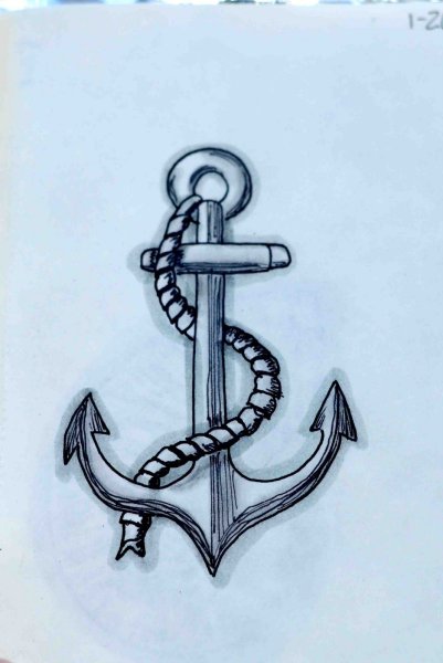 Якорь карандашом