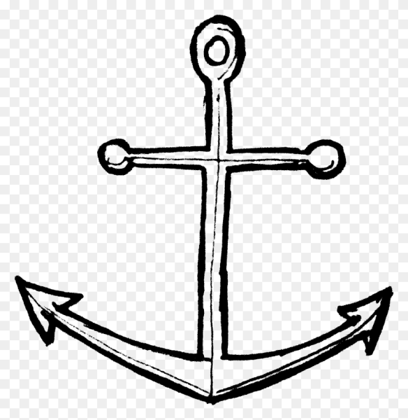 Якорь рисунок карандашом