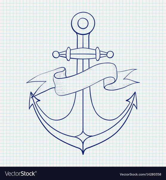 Якорь рисунок по клеткам