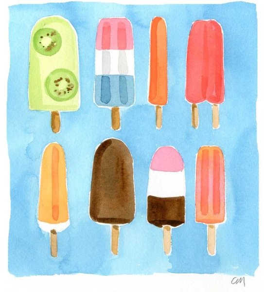 Нарисовать мороженое на палочке