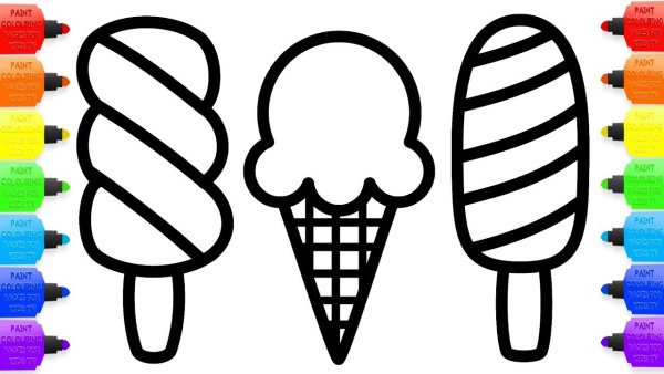 Раскраска мороженое на палочке