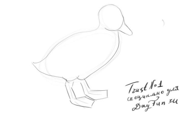 Рисунок утенок по этапно