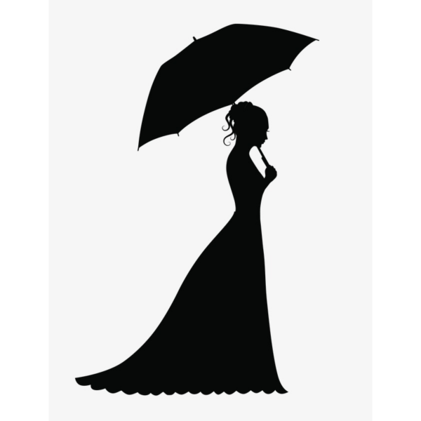 Девочка с зонтиком силуэт