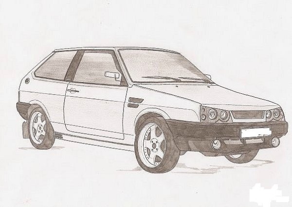 ВАЗ 2108 рисунок с переди