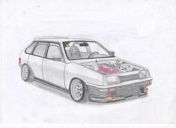 ВАЗ 2108 спереди зарисовка