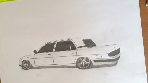 Волга 3110 рисунок карандашом