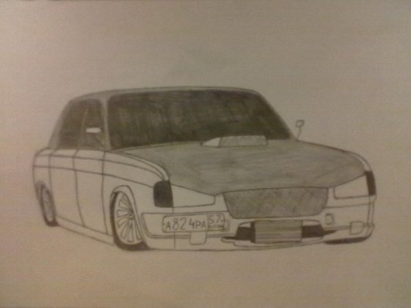 Волга 3110 карандашом перед