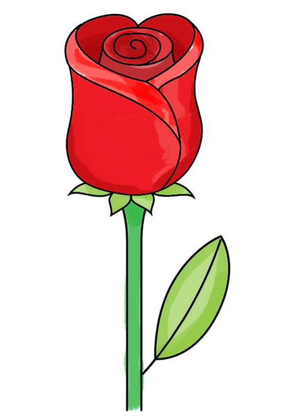 Рисунок розы для срисовки легкие