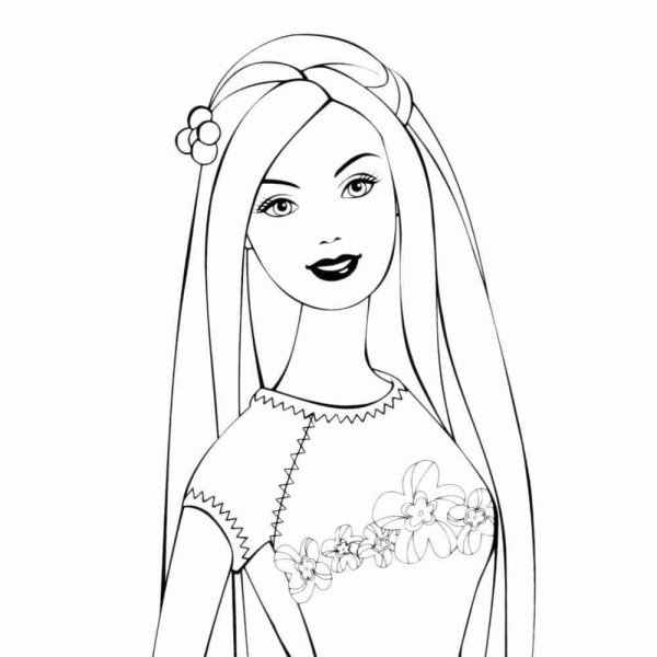 Разукрашка Барби