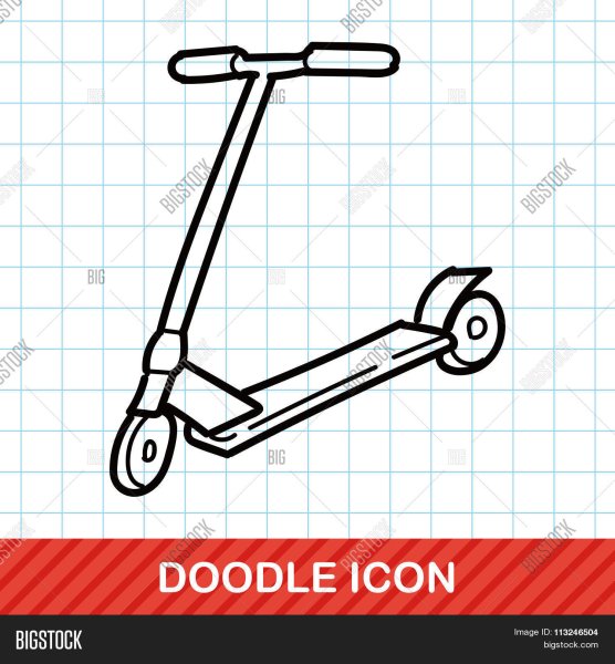 Поэтапное рисование самоката