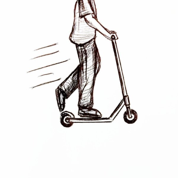 Рисовалка самокат электро вид сбоку