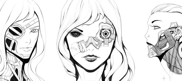 Киберпанк рисунки для срисовки