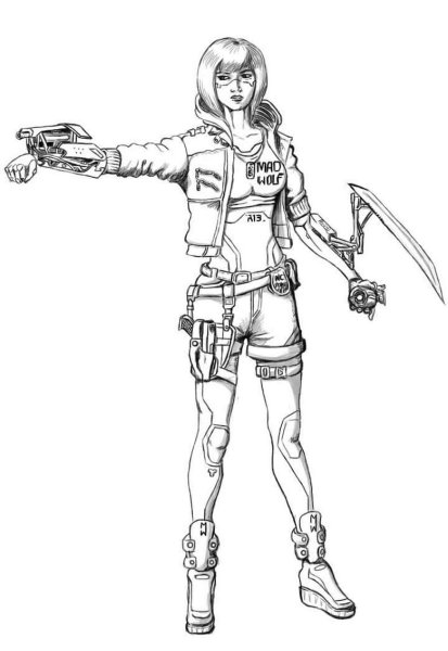 Раскраска Cyberpunk 2077