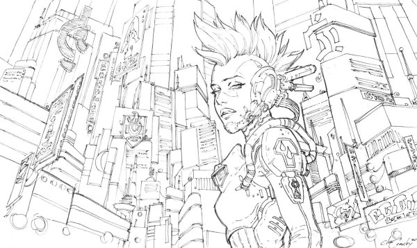 Раскраска Cyberpunk 2077