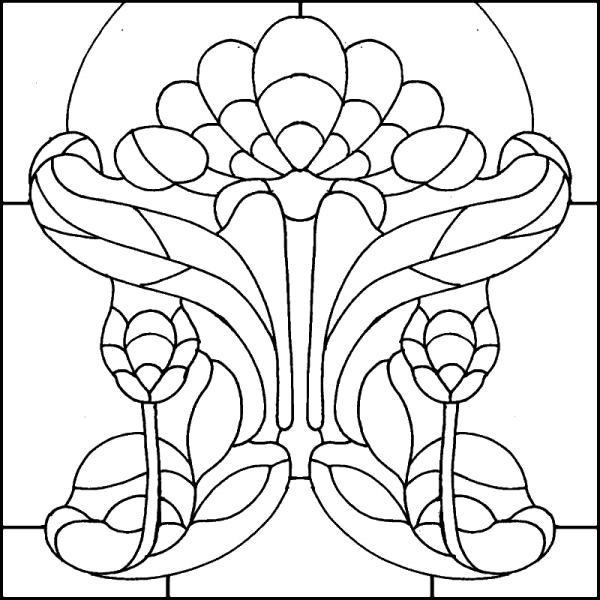 Трафарет витраж арт нуво