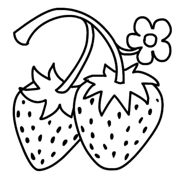 Детский рисунок клубника карандашами