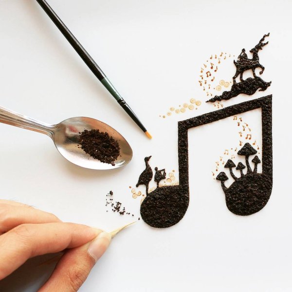 Рисование кофем