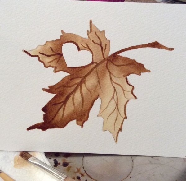 Рисование кофе на бумаге легкий