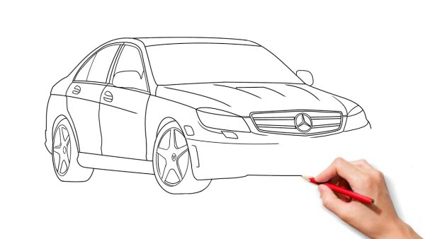 Мерседес рисунок легкий
