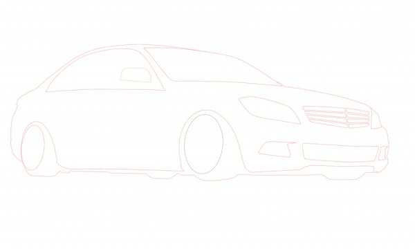 Мерседес карандашом легко