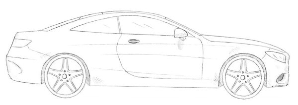 Мерседес АМГ вид сбоку набросок