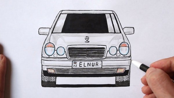 Мерседес карандашом легко