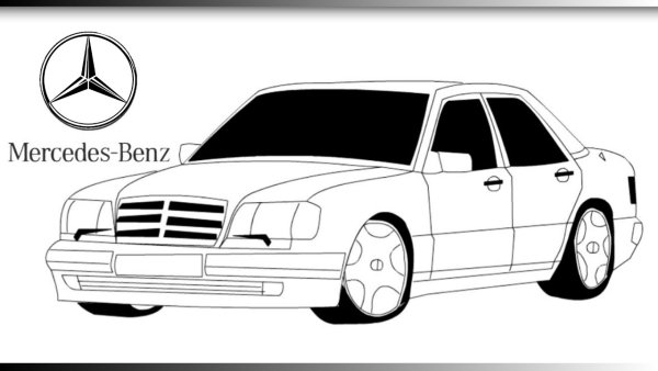 Mercedes w124 e500 волчок разукрашка