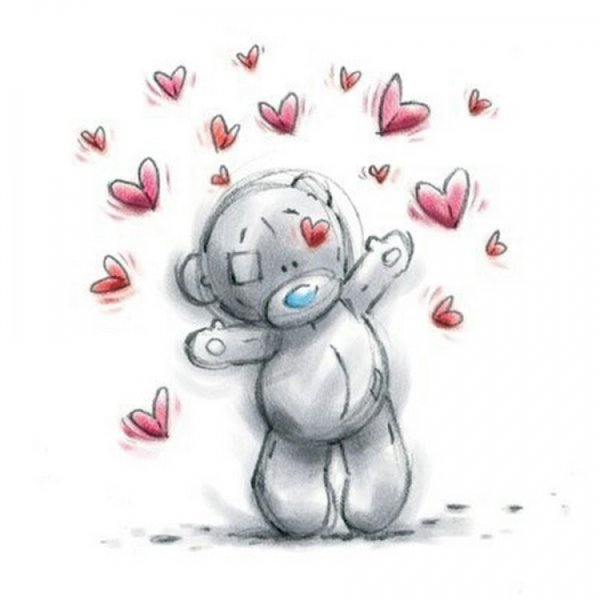 Мишка Тедди рисунок карандашом
