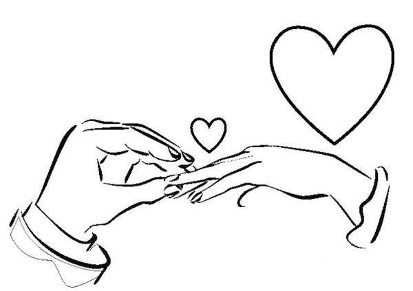 Рисунок на свадьбу лёгкий