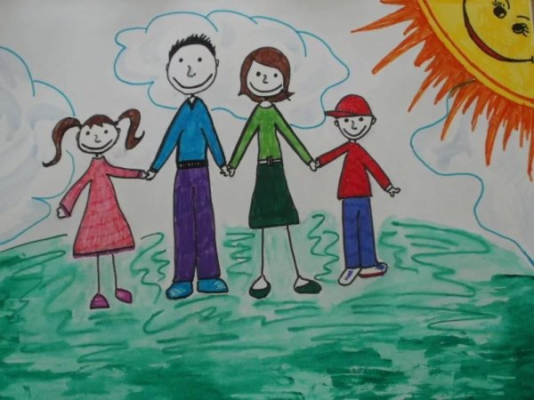 Рисунок моя семья легкий